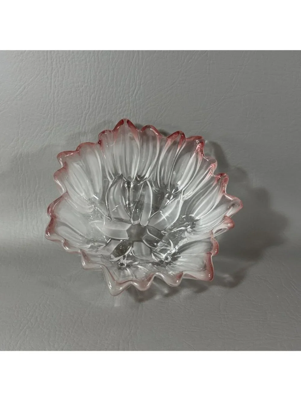 Vintage Arcoroc France Pink Tulip Glass Bowl 7.5